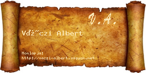 Váczi Albert névjegykártya