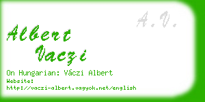 albert vaczi business card