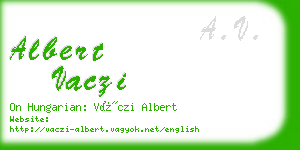 albert vaczi business card